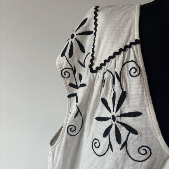 Free People Floral Embroidered Oversized Tunic Top Women’s Medium Boho Peasant - Picture 5 of 16